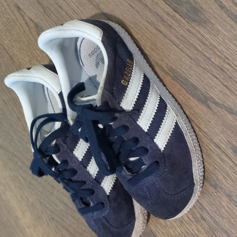 adidas Kids Gazelle Navy and White Sneakers